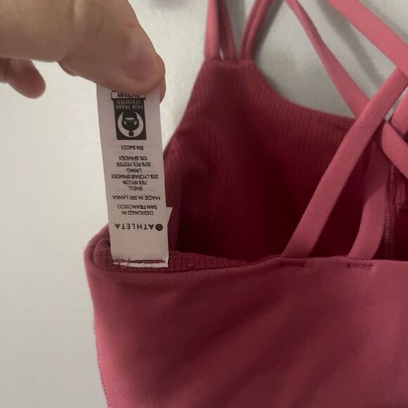 Athleta Mandy cross strap athletic mauve sports bra S - Picture 8 of 9